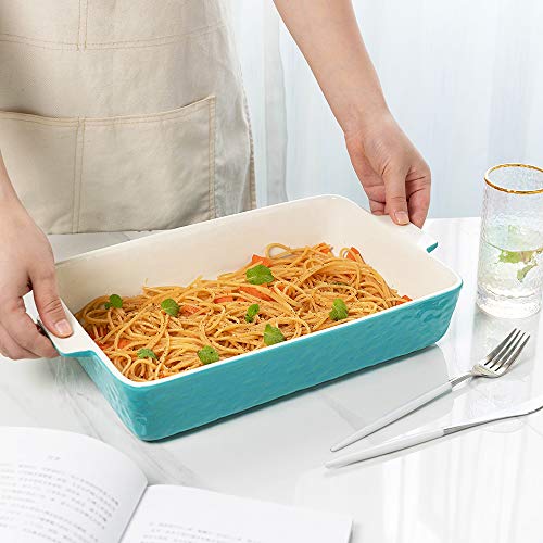 Baking Dishes, Krokori Rectangular Bakeware Set Ceramic Baking Pan Lasagna Pans for Cooking, Kitchen, Cake Dinner, Banquet and Daily Use - 13 x 9 Inches