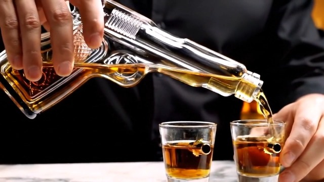 Amazon.com | Whiskey Gun Decanter Set + 2 Bullet Glasses