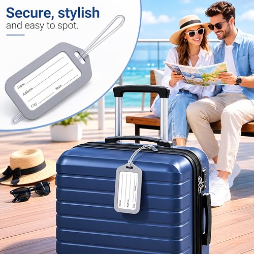 Image of Storite Pack of 6 Luggage Tags, Smart Tags for Travel Suitcases, Travel Bags Tags for Easily Identification of Bags (Grey)