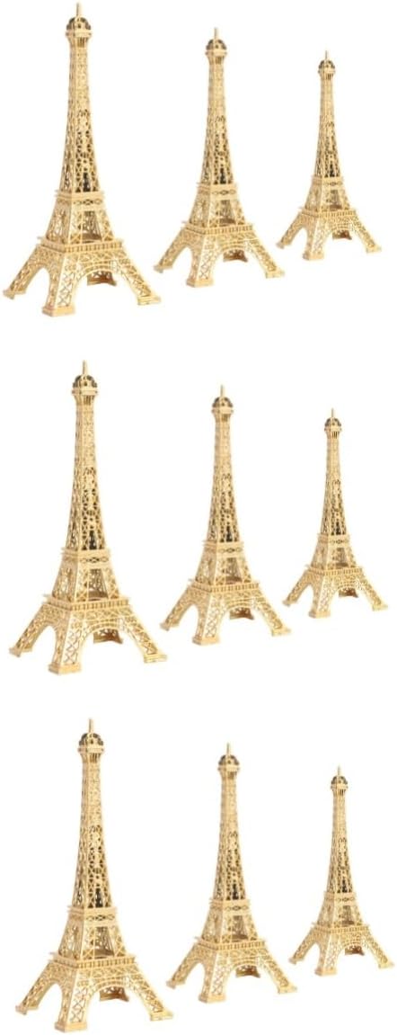 Amosfun 9pcs Eiffel Tower Iron Model Decor for Stylish Table Ornaments for Desktop Decoration for Unique French Souvenir