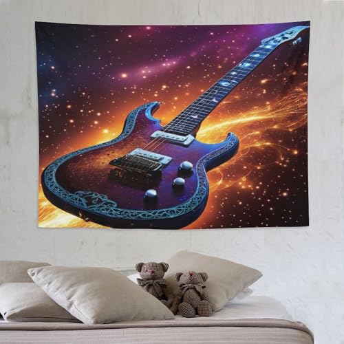 Guitare tapisserie murale suspendue 3D grand format 150x200 pour maison