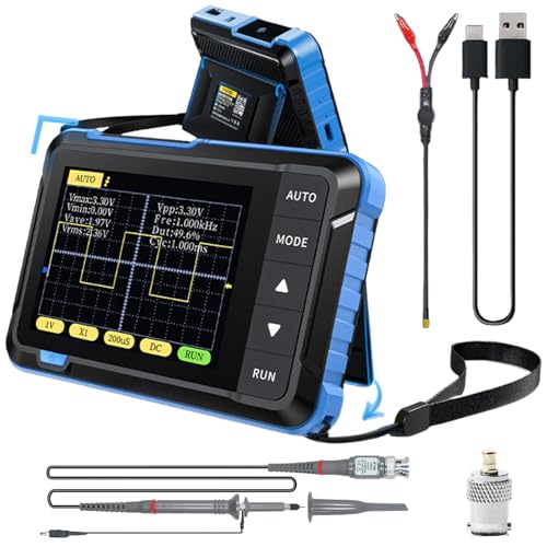 Osciloscopio de mano, osciloscopio digital de mano, 400 V, 200 KHz, ancho de banda, frecuencia de muestreo 2,5 MS/s, osciloscopio portátil de 2,8 pulgadas, TFT automático/nomal/modo de disparo único