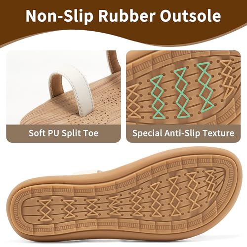 Womens Flat Sandals 2025: Summer Dressy Casual Slides Comfortable Orthopedic Shoes for Beach Walking3