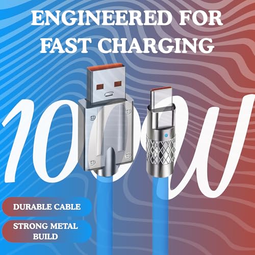 Image of Umake USB-A to Type-C Cable, 100W Fast Charging, 480Mbps Data Sync, Silicone Strong Build, Metal Connector, Compatible with Samsung Galaxy S24 /S23 & USB-C Devices (1 meter)