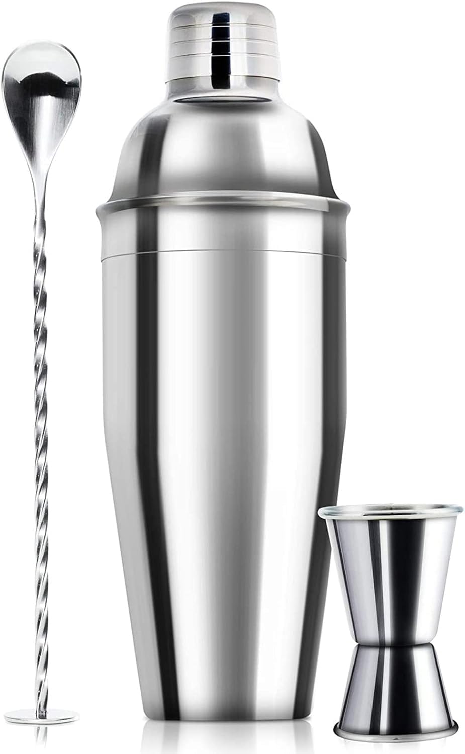 WPHUAW 24oz Cocktail Shaker Bar Set-Professional Margarita Mixer Drink Shaker Professional Stainless Steel Bar Tools Built-in Bartender Strainer for Martini Kit