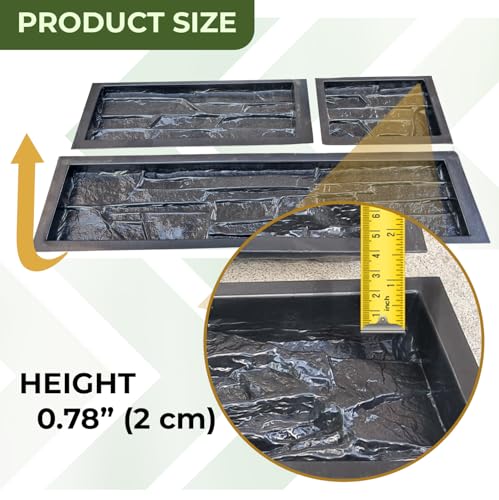 image for BETONEX 5 pcs ABS 2mm Plastic Molds for Concrete Plaster Wall Stone Ce