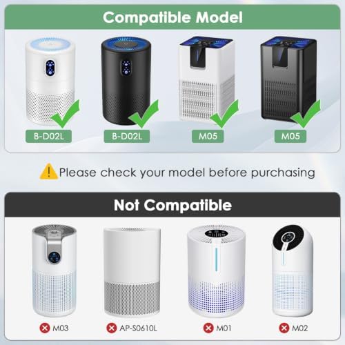 B-D02L/M05 Pre-Filter Compatible with MOOKA B-D02L & M05 Air Purifier - 3