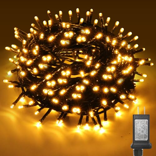 JTSIOV Christmas Tree Lights, 65FT/20M 200 LED Christmas Lights Plug