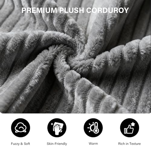 Image of LAUSAINT HOME 132 inch Modular Sectional Sofa Couches, U-Shaped Boneless Cloud Sofa with 4 Deep Seat, 6 Cushiones Oversized Chaise for Living Room, Bedroom, Plush Corduroy Fabric (U Shaped Sofa, Grey)