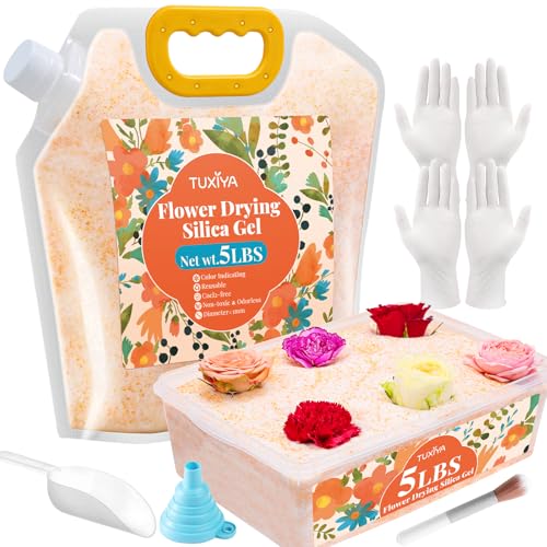 TUXIYA 5LBS Silica Gel Flower Drying with 6L Airtight Containers