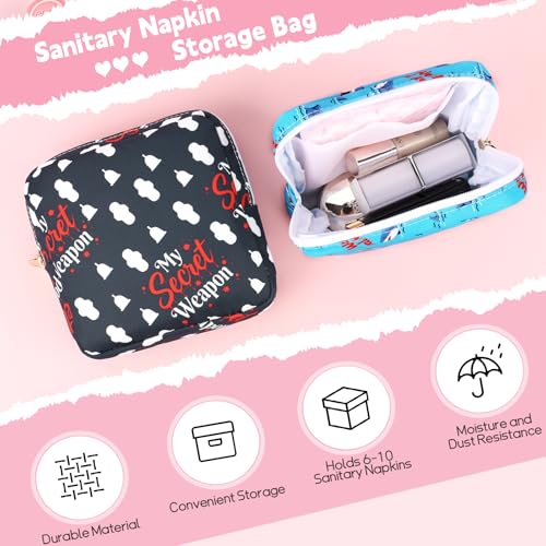 Image of Sanitary Pad Storage Bag Portable Period Bag for Teen Pads /Sanitary Napkins /Small Tampons, Sanitary Napkin Storage Bag First Period Gifts for Teen Girls (Secret Weapon)