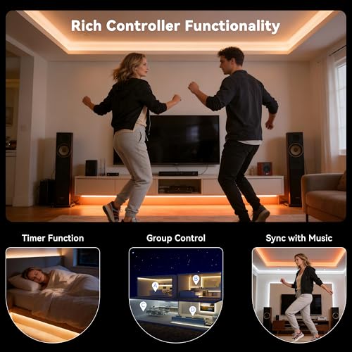 Cinta LED COB MIWISE 16.4ft 2700K-6500K Dimmable Control APP miniatura 6