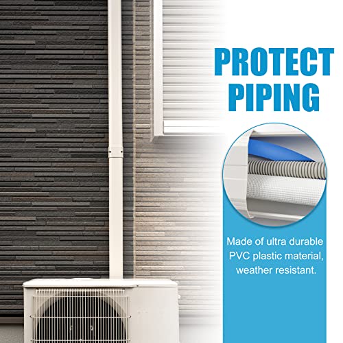 Air Jade Line Set Cover For Mini Split, 3" 25 Ft Decorative Pvc Ac Line Cover Kit For Ductless Mini Split Air Conditioner, Heat Pump System And Central Ac #TOP5