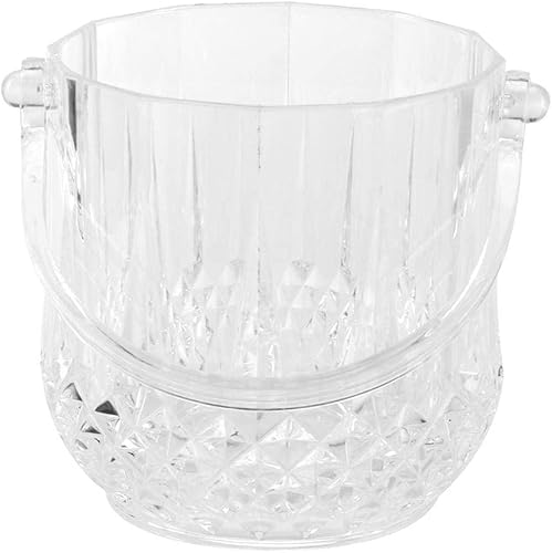 Miniatura 7 de Cubo de hielo para barra de cócteles, cubo de hielo de acrílico transparente para congelador recipiente de hielo de cristal con mango desmontable
