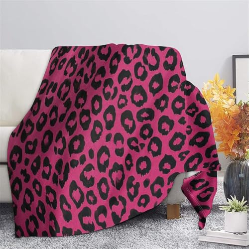 Couverture compacte léopard plaid microfibre chaud jeté de canapé 150x200cm