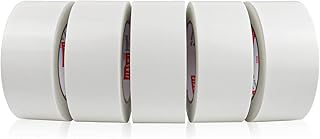 5-Pack White Duct Tape, 2 inches x 30 Yards, 8.27 mil Thickness, Heavy Duty, Strong, Flexible, No Residue, All-Weather and Tear by Hand - for Patch, Protect and Temporary Repairs