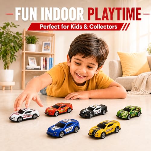 Image of Zest 4 Toyz Mini Metal Die Cast Car Set of 6 | Pull Back Toy Vehicle Play Set High Speed Unbreakable | Small Racing Car | Exciting Playtime Adventures| Collectible Birthday Gift for Kids & Adults