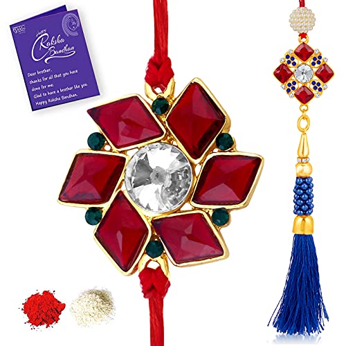 See full amazon price history chart for Sukkhi Rakhi Kundan Designer Gold Plated Bhaiya Bhabhi Rakhi Lumba Set, Roli Chawal and Greeting Card|Rakhi for Bhaiya and Bhabhi|Rakhi Lumba Set|Lumba Rakhi|Rakhi for MEN|Kundan Rakhi |CBRAKL100086 Sukkhi Rakhi Kundan Designer Gold Plated Bhaiya Bhabhi Rakhi Lumba Set, Roli Chawal and Greeting Card|Rakhi for Bhaiya and Bhabhi|Rakhi Lumba Set|Lumba Rakhi|Rakhi for MEN|Kundan Rakhi |CBRAKL100086 (B09415588L) Amazon Price History, Amazon Price Tracker
