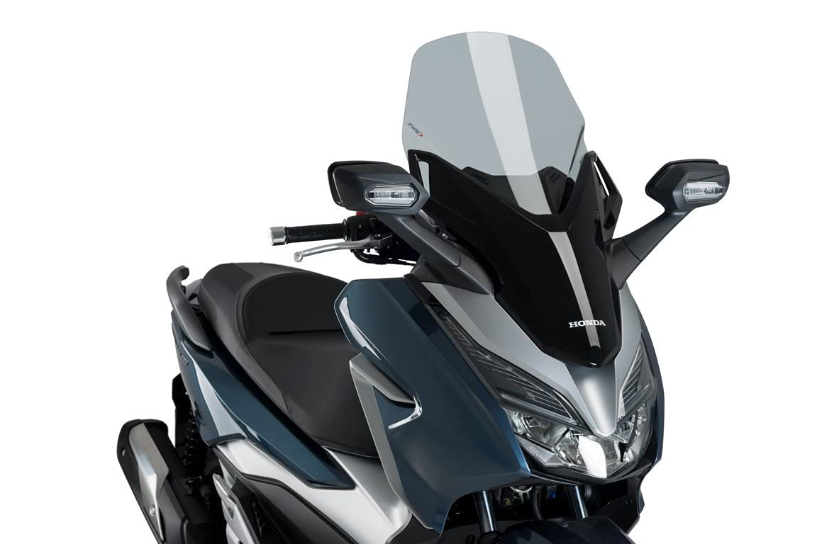 Puig 1295H V-Tech Line Touring Windscreen installed on a Honda Forza scooter