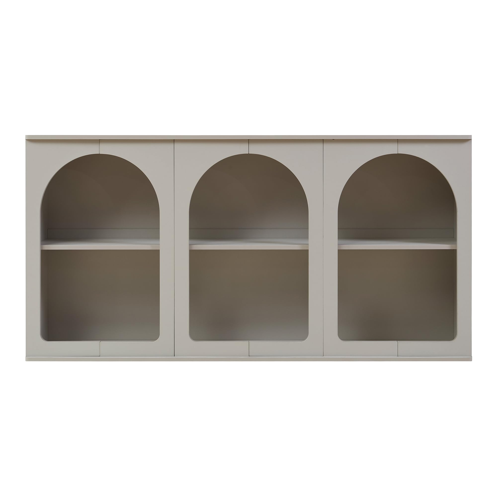 [en.casa] Credenza Mobile Contenitore Espositore Basso con Ripiano Interno e Vani Aperti Comò per Archiviazione Sala da Pranzo Soggiorno Ingresso 160x30x80 cm - Grigio