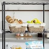 Sukkiri Homu ウィッカー収納バスケット ハンドル付き 2個パック 棚箱 バスルームの整理用 寝室とリビングルームの収納に 天然シーグラスオーガナイザービン ライナー付き