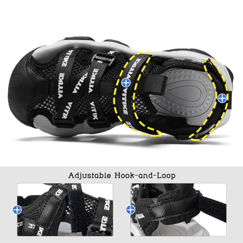 Image of JMFCHI Boys Girls Sports Sandals Summer Kids Closed Toe Outdoor Sandals Athletic Water Shoes Sandals Child Pool Beach Sandals Quick Drying Slip Resistant | Little /Big Kid,Comfortable lightweight,Non-slip soft sole,Hook-and-loop closure,Easy wear,Anti-collision toe,Daily casual