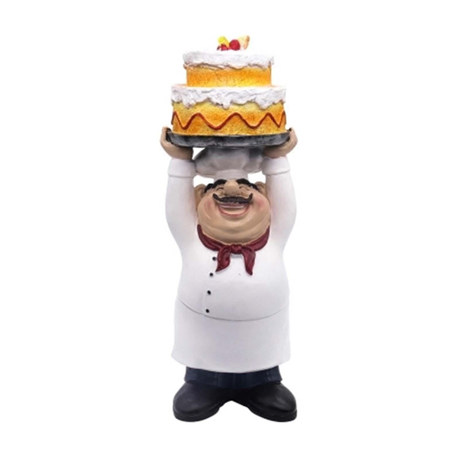 Statua da Chef, Statuetta Decorativa Moderna in Resina, Creativa da Tavolo, Mensola, Cucina, Bar, Decorazione per La Casa