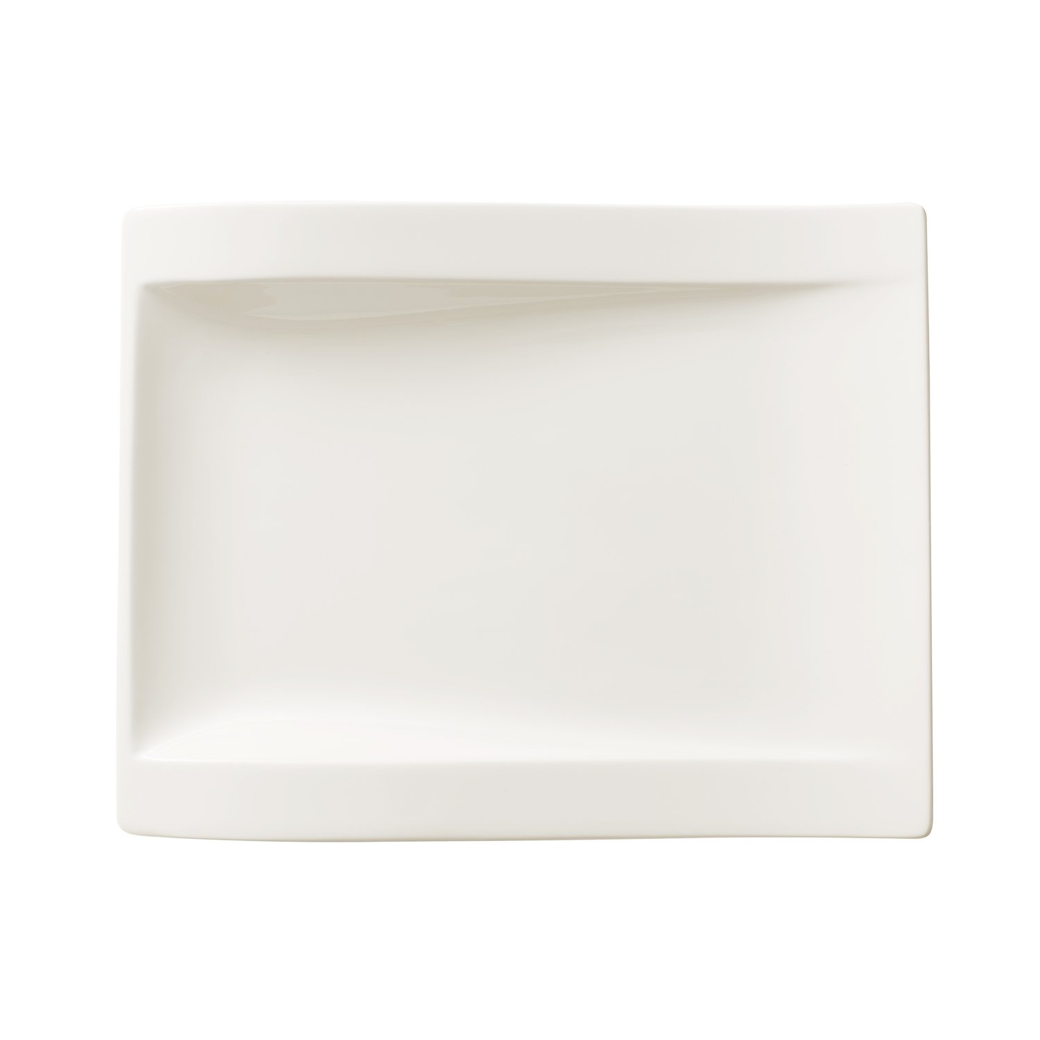 Villeroy & Boch 10-2525-2646 NewWave talerz śniadaniowy, prostokątny, porcelana, biały, 31,70 x 23,20 x 7 cm, 4 sztuki