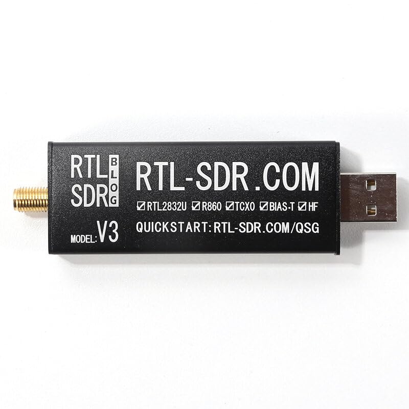 VIDOO Radio Definida por Software SDR Blog RTL V3 R820T2 RTL2832U 1PPM TCXO SMA RTLSDR con Antena Dipolo Multipropósito-Completo Set