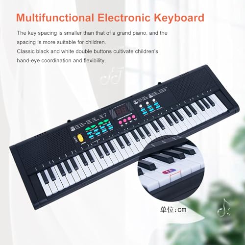 Mini Piano Electrico, Tastiera Pianoforte 61 Tasti Tastiera Pianoforte Tastiera Elettronica Portatile Strumento Musicale 61 Key Piano Keyboard per Principianti Bambini Nero Pianola