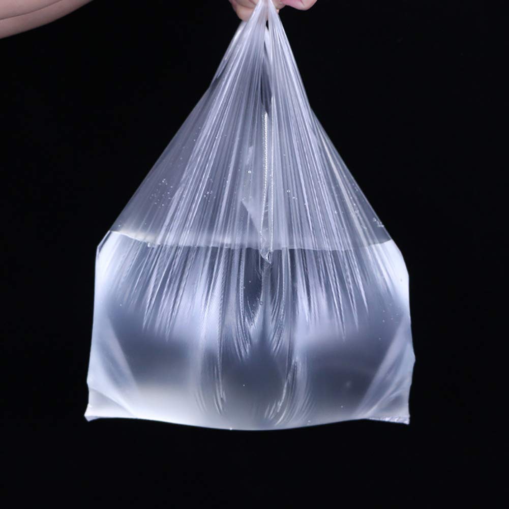 FSSTUD 100 PCS Transparent Sachets en Plastique Sac de Shopping Sacs avec Poignée 24cm
