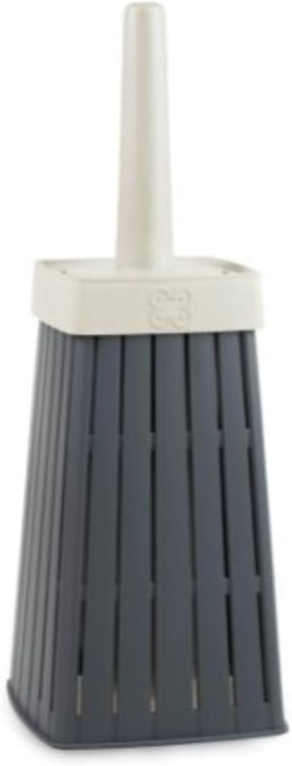 Doga Recycled Plastic Toilet Brush, Pearl White & Taupe, 22.3 x 12.5 x 20 cm