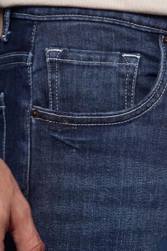 Image of Louis Philippe Men's Slim Fit Stretch Fabric for Comfort Premium Wash Aesthetic Authentic Twill and Durable Jeans