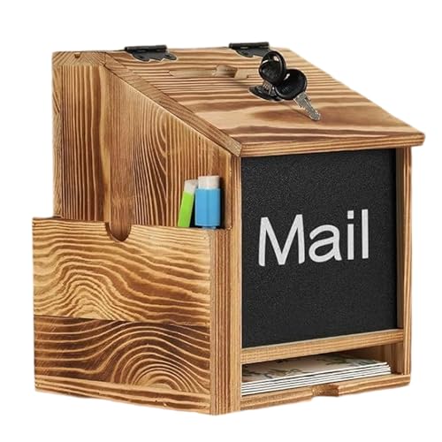 Boîte à suggestions en bois avec tableau noir pour dons et votes muraux