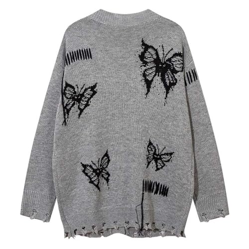 Pull cardigan col rond haut de gamme en maille grise unie