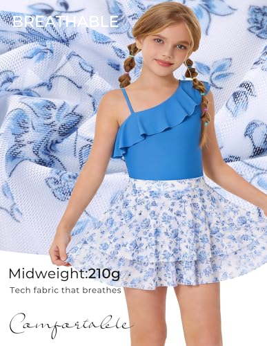 Image of GRACE KARIN Girls One Piece Swimsuits with Mesh Skirt Bathing Suit Swimwear 6-14Y
