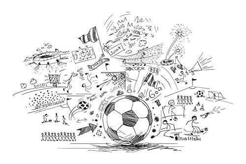 Muralo Fotomural autoadhesivo 315 x 210 Juventud Fútbol Deporte Moderno Papel Pintado Habitación Dormitorio Murales Papel Pintado Pared XXL Br. 315 cm x Altura 210 cm