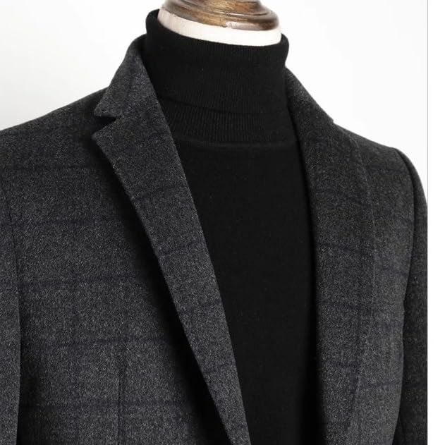 Men's Wool Coat Cashmere Suit, Men's Short Woolen Jacket, Business Casual, Middle-Aged4