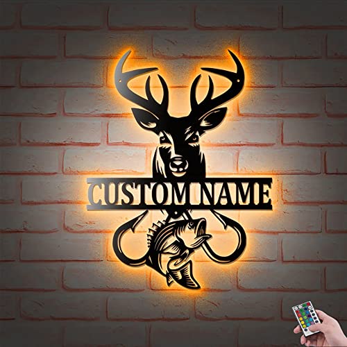 LOVELYPOD Custom Deer Hunting Metal Sign with LED Lights