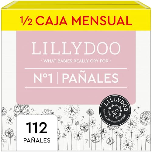 Pañales hipoalergénicos, talla 1, (2-5 kg), caja de medio mes (112 pañales) (FSC Mix)