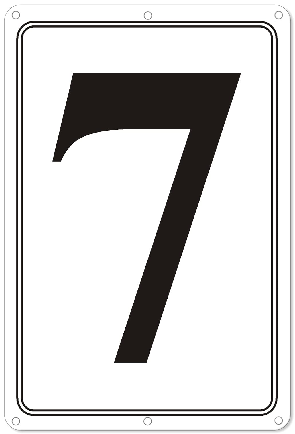 i-CowFun Premium Aluminum Number Signs 7, Metal 12" X 8" Numbered Signs Outdoor for Parking Lots, Floor, Dock, Court, Aisle, Field, High Visibility,