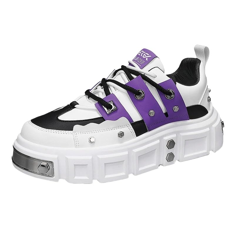 Avant-Garde Chunky Sneakers: Punk-Inspired Metal Stud Accents Fashion Statement erfect for Skateboarding, Parties & Everyday Wear