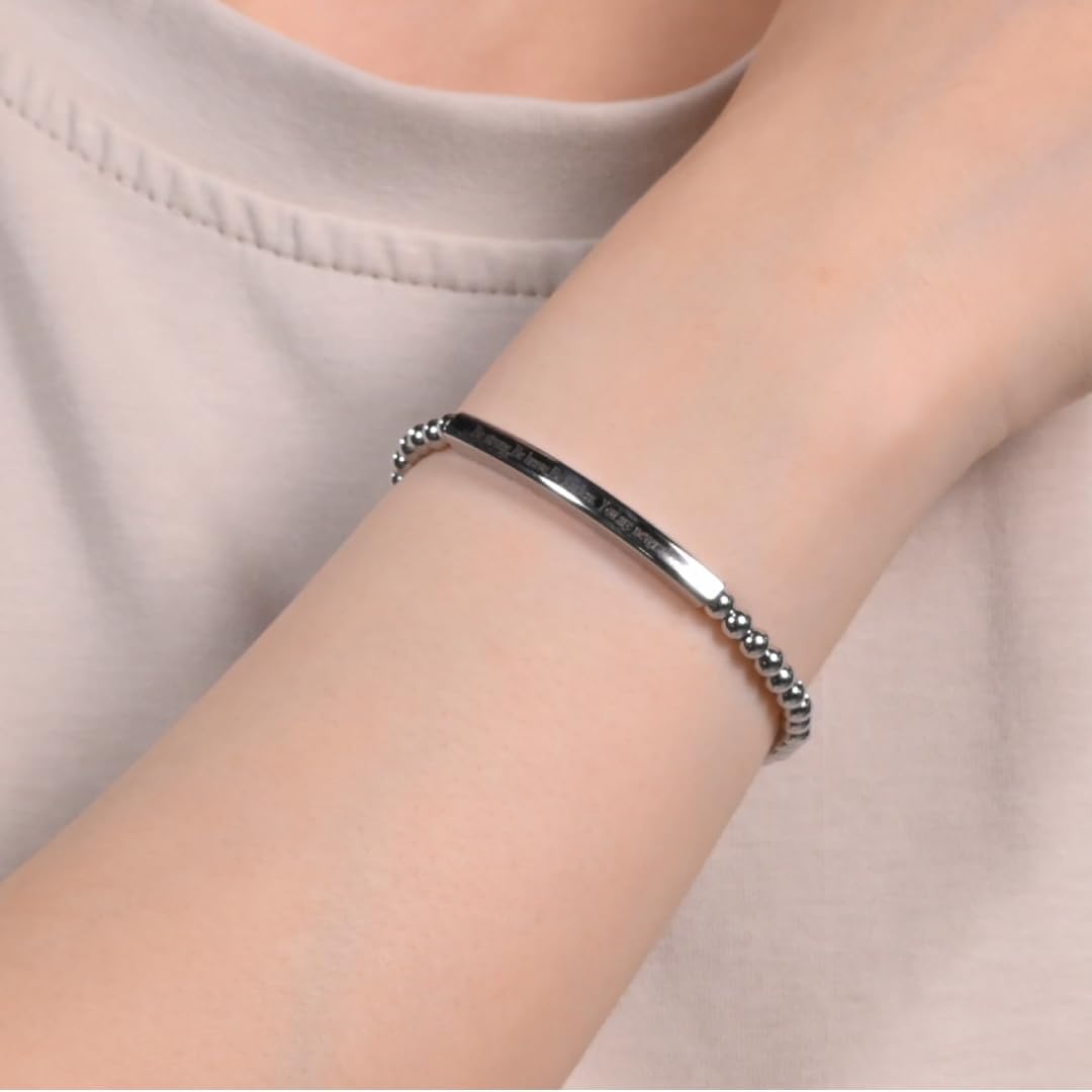 Bible Verse Bracelet for Women Stainless Steel Bracelets with Scripture Verse Engraved Inspirational Bracelet Jewelry Gift for Her - Image 4