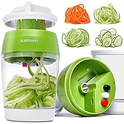 Rallador De Verduras En Espiral Liverpool Cortador Rallador de Verdura 5 en 1 Mejorad Pasta Espiralizador, Vegetal Veggetti Slicer, Espaguetis de Calabacin, Manual, Útiles de cocina prácticos