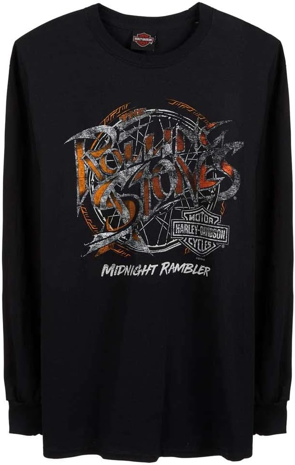 Harley-Davidson Men's Rolling Stones Midnight Rambler Long Sleeve Shirt - Black