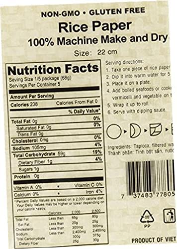 Miniatura 5 de Three Ladies 2 paquetes de envoltorios cuadrados de papel de arroz (8.7 in), paquete de 2
