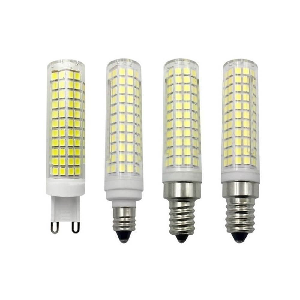 YSJX Lighting, Confezione da 10, lampadina LED a mais AC220V G9/E11/E12/E14 2835SMD 136LED 15W lampadina in ceramica dimmerabile(Warm white,E14 15W)