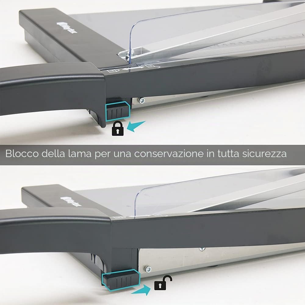 Waytex 77291 - Taglierina per carta e fogli plastificati, lama a ghigliottina, capacità 10 fogli, lunghezza di taglio, 32 cm