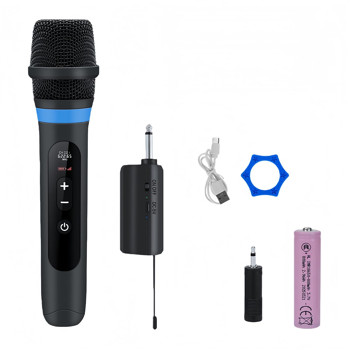 Micrófono Inalámbrico Recargable, Dinámico, De Mano, Para Karaoke, Para Bodas Y Clubes (1 a 1)