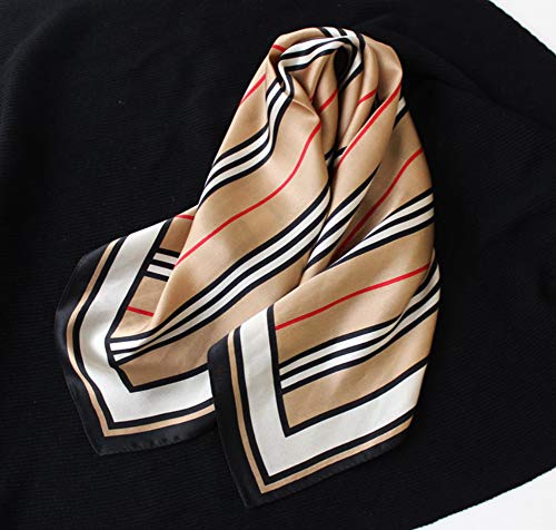 JERLA Women's Men's Small Square 100% Real Mulberry Silk satin Scarfs Hair head face scarf 21" x 21"3